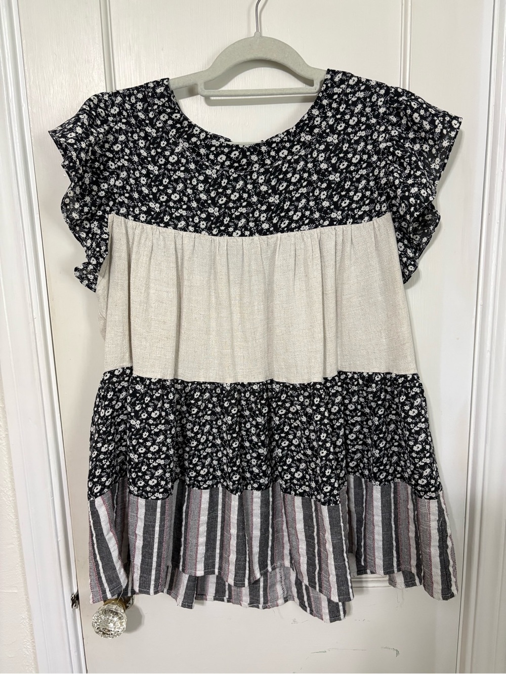 Entro Multi Pattern Baby Doll Blouse XL
